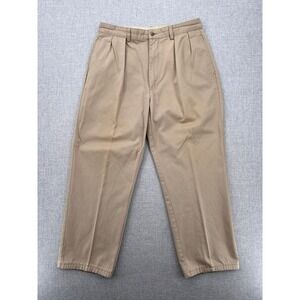 Polo Ralph Lauren Pleated Chino Pants Men 36x30 (fits 34x27) Khaki Tan Preppy
